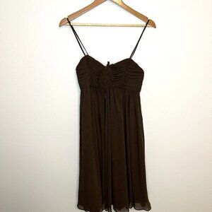 Watters Brown Babydoll Mini Dress
